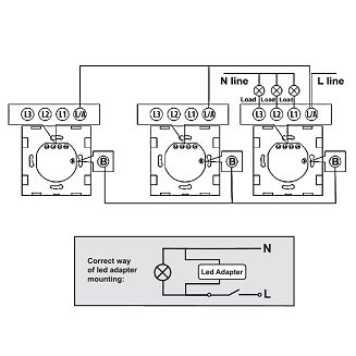 MACLEAN DOTYKOWY WŁĄCZNIK ŚWIATŁA POJEDYNCZY SCHODOWO-KRZYŻOWY BIAŁY MCE710W - 7
