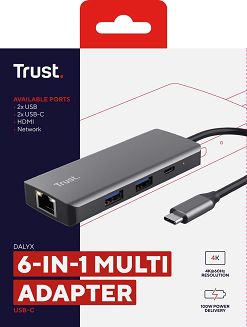 Multi-Port Adapter Trust DALYX 6-IN-1 USB-C Silver - 7