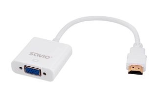 Adapter SAVIO cl-27 (HDMI M - D-Sub (VGA) F; 0,10m; kolor biały) - 5