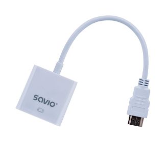 Adapter SAVIO cl-27 (HDMI M - D-Sub (VGA) F; 0,10m; kolor biały) - 7