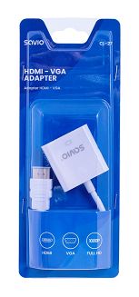 Adapter SAVIO cl-27 (HDMI M - D-Sub (VGA) F; 0,10m; kolor biały) - 6