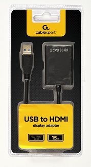 Adapter GEMBIRD A-USB3-HDMI-02 (USB 3.0 M - HDMI F; 0,15m; kolor czarny) - 3