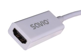 Adapter SAVIO cl-57 (Mini DisplayPort M - HDMI F; 0,10m; kolor biały) - 3