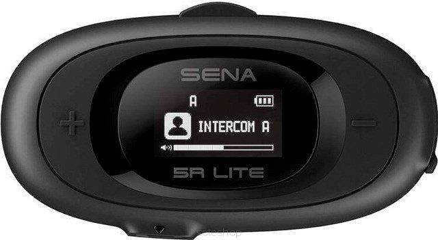 Interkom motocyklowy Sena 5R-01D 5R Lite Bluetooth 5.1 700m z wyświetlaczem LCD i uniwersalnym zestawem mikrofonów na 2 kaski
