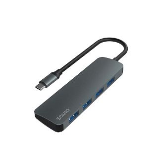 SAVIO AK-54 HUB USB-C - 4 X USB-A, SZARY - 5