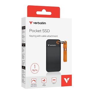 Dysk SSD zewnętrzny Verbatim Pocket SSD 1TB USB-C 3.2 Gen 2 czarny/pomarańczowy - 3