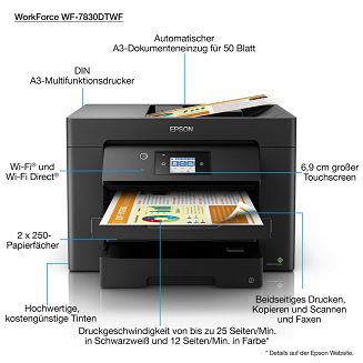 Epson WorkForce WF-7830DTWF Atramentowa A3 4800 x 2400 DPI Wi-Fi - 5