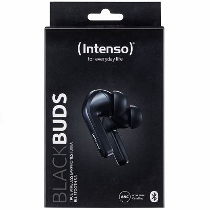 Intenso Black Buds T300A Słuchawki True Wireless Stereo (TWS) Douszny Połączenia/Muzyka/Sport/Codzienność USB Type-C Bluetooth Czarny