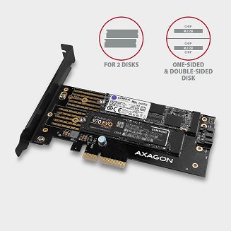 Axagon PCEM2-D adapter Wewnętrzny M.2, SATA - 4