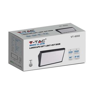 Oprawa ścienna LED V-TAC VT-8055 20W IP65 4000K 2045lm (SKU 6811) Czarny - 6