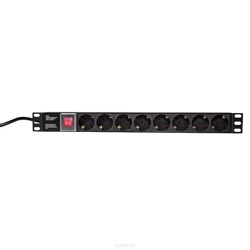 LogiLink PDU8C01 rozdzielacz zasilania PDU 8 x gniazdo sieciowe 1U Czarny