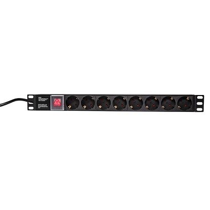 LogiLink PDU8C01 rozdzielacz zasilania PDU 8 x gniazdo sieciowe 1U Czarny