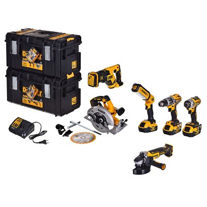 ZESTAW ELEKTRONARZĘDZI COMBO DEWALT DCK623P3-QW (DCF887+DCS367+DCG405+DCS570+DCD796+DCL050)