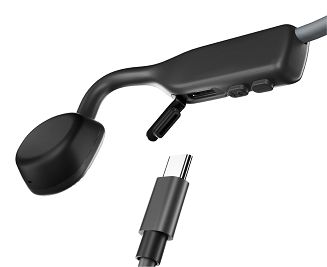 Słuchawki bezprzewodowe kostne Shokz OpenMove USB-C szare - 6