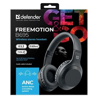 DEFENDER SŁUCHAWKI BLUETOOTH FREEMOTION B695 ANC CZARNE - 11