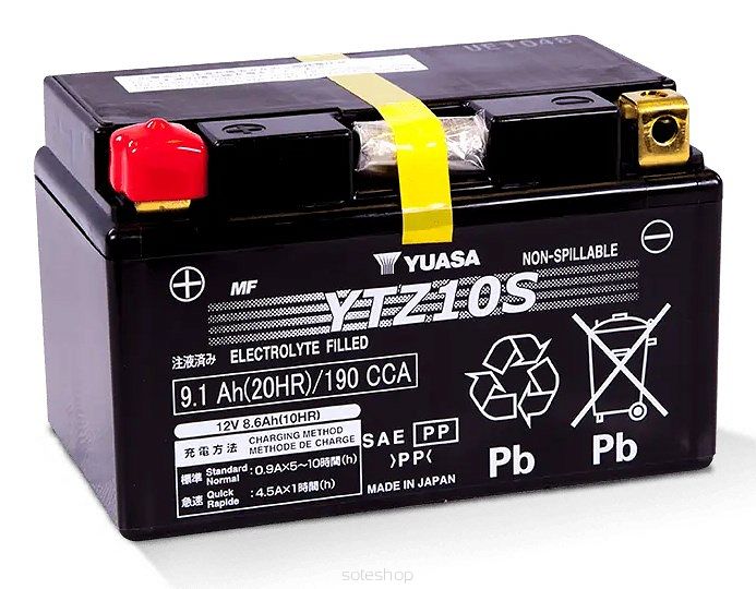 Akumulator AGM/Rozruchowy YUASA 12V 9Ah 190A L+ Bezobsługowy 150x87x93mm Uruchomiony YTZ10S pasuje do: APRILIA RSV, TUONO BMW G, S BOMBARDIER QUEST, TRAXTER HONDA CB, CBF 50-1100 1990-2021