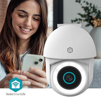 Kamera zewnętrzna Nedis Smartlife Wifi, IP65 czujnik ruchu, night vision, biały - 3