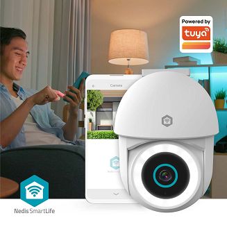 Kamera zewnętrzna Nedis Smartlife Wifi, IP65 czujnik ruchu, night vision, biały - 9