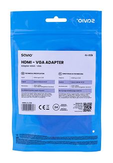 Adapter SAVIO CL-27/B (HDMI M - D-Sub (VGA) F; 0,10m; kolor biały) - 5