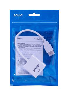 Adapter SAVIO CL-27/B (HDMI M - D-Sub (VGA) F; 0,10m; kolor biały) - 3