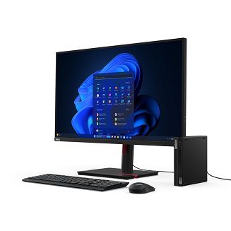 Komputer stacjonarny Lenovo ThinkCentre M70q z procesorem Intel Core i5-14400T, pamięcią wewnętrzną 16 GB SO-DIMM DDR5, dyskiem SSD o pojemności 512 GB i kartą graficzną Intel UHD Graphics 730, bez napędu optycznego - 10
