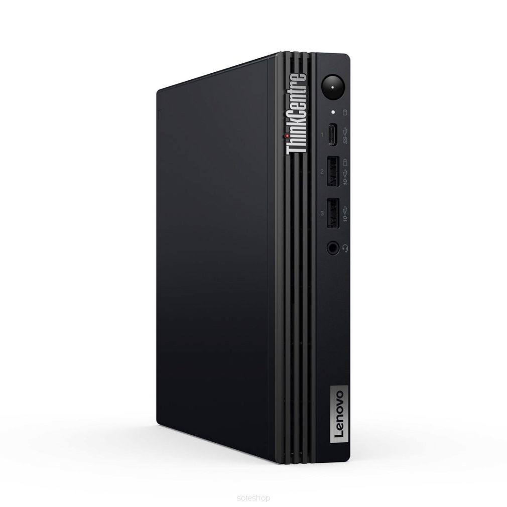 Komputer stacjonarny Lenovo ThinkCentre M70q z procesorem Intel Core i5-14400T, pamięcią wewnętrzną 16 GB SO-DIMM DDR5, dyskiem SSD o pojemności 512 GB i kartą graficzną Intel UHD Graphics 730, bez napędu optycznego