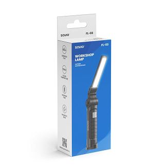 SAVIO LAMPA WARSZTATOWA AKUMULATOROWA COB LED 3W, USB, 150 LM, SKŁADANA, Z MAGNESEM, FL-03 - 8