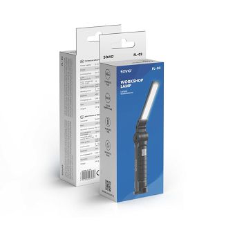 SAVIO LAMPA WARSZTATOWA AKUMULATOROWA COB LED 3W, USB, 150 LM, SKŁADANA, Z MAGNESEM, FL-03 - 10