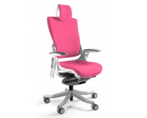 Fotel biurowy Unique Wau 2 BL401 tkanina magenta/biały
