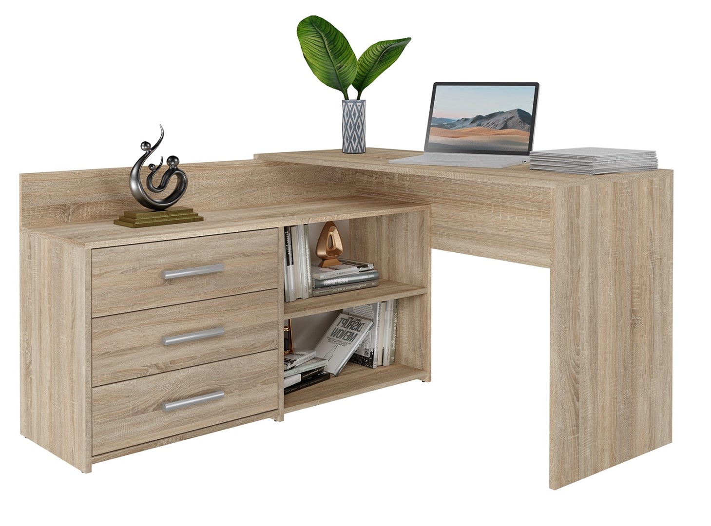 Biurko narożne + komoda Top E Shop DANY 120x50xH76 sonoma