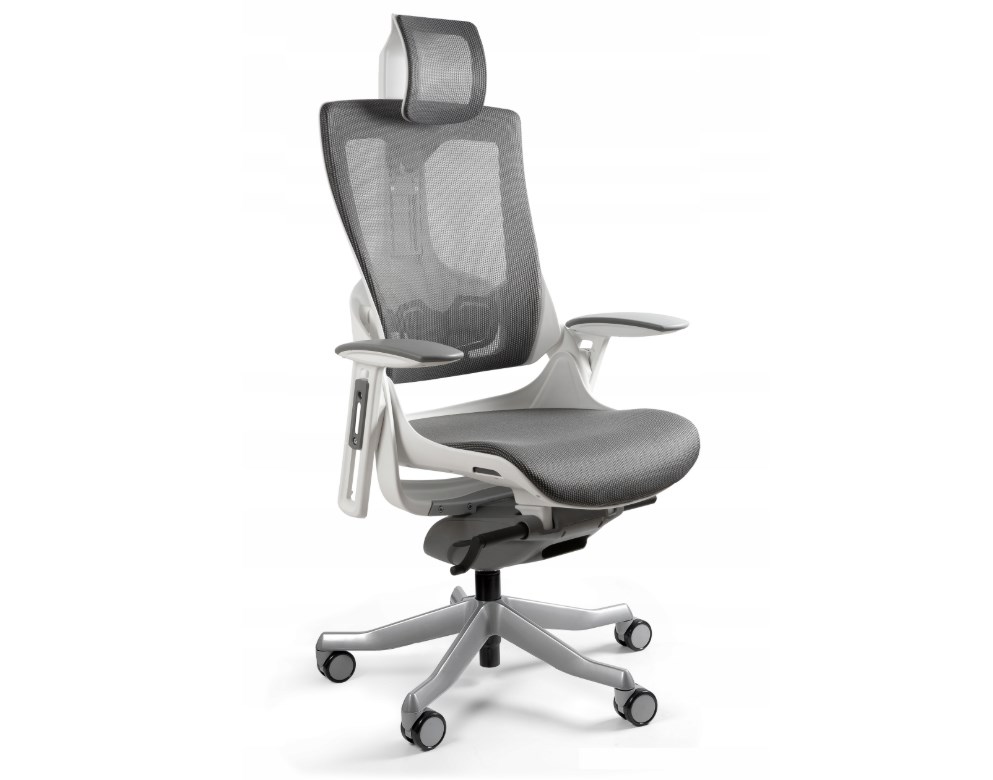 Fotel biurowy Unique Wau 2 NW41 siatka charcoal/biały