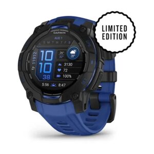 Zegarek sportowy Garmin Instinct 3 AMOLED 45 mm Czarny/Bolt niebieski