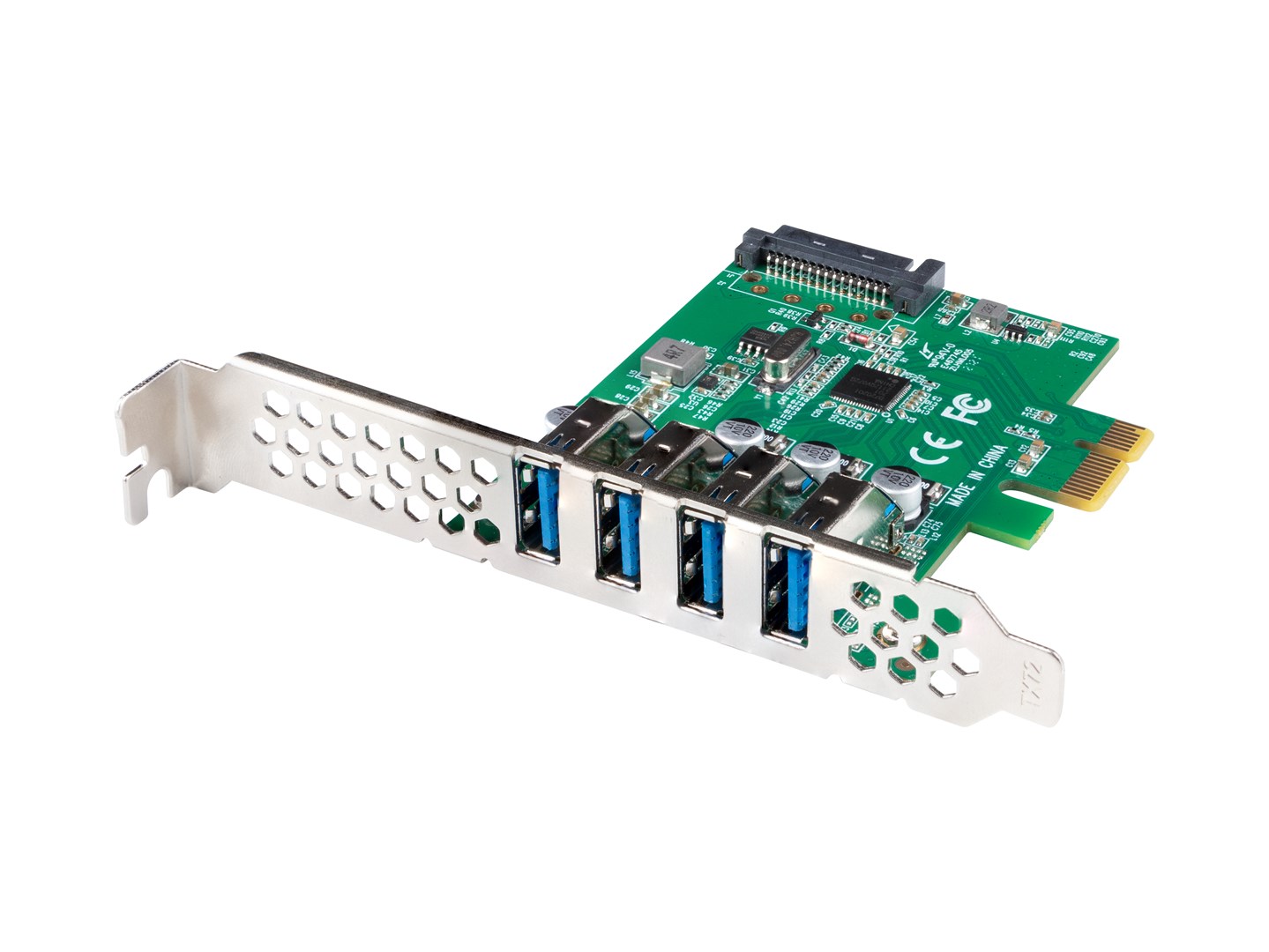 Karta Lanberg PCI-E X1 -> 4X USB-A 3.1 GEN1 śledź LOW profile PCE-US3-004
