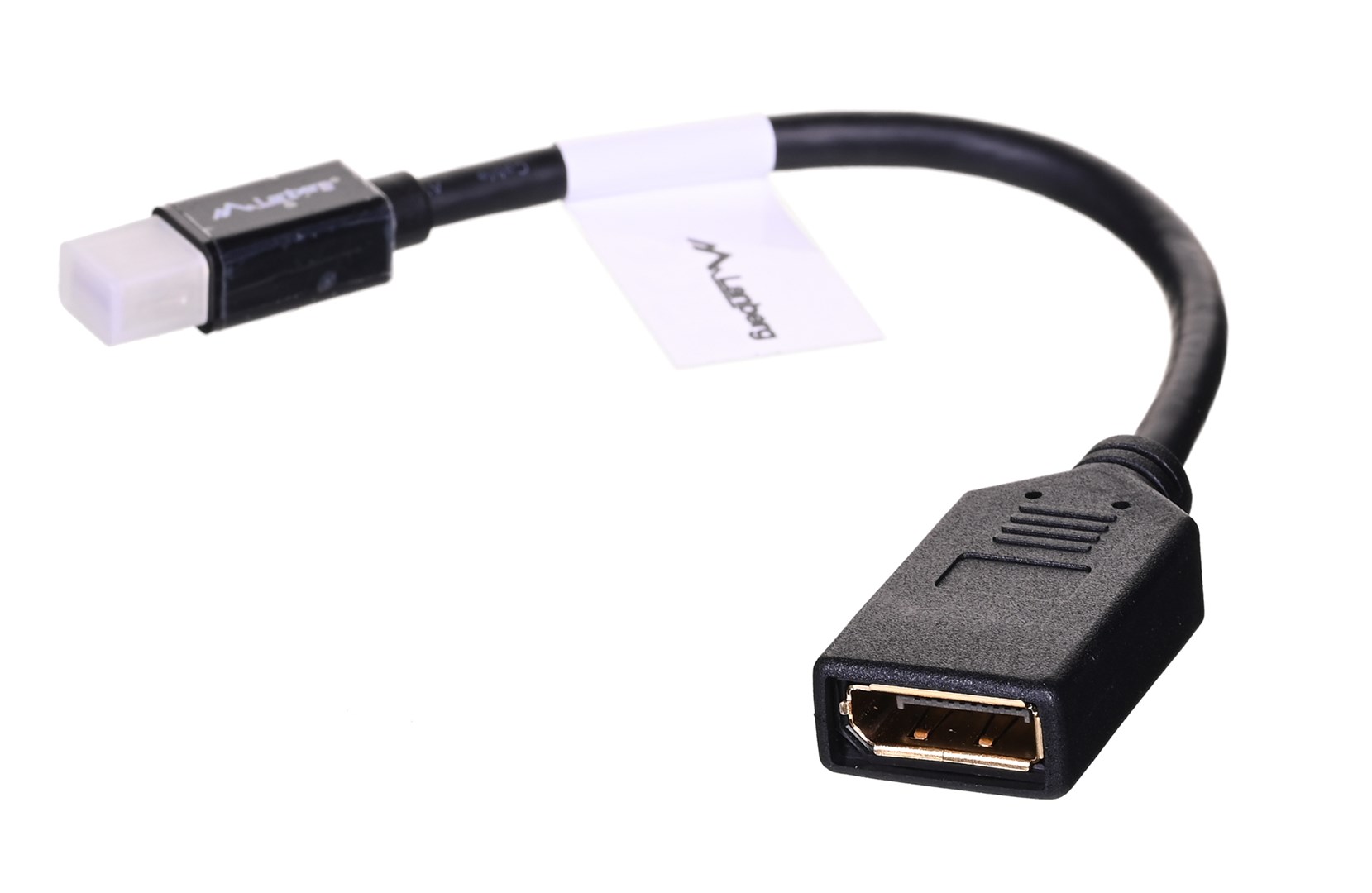 Adapter Lanberg AD-0003-BK (Mini DisplayPort M – DisplayPort F; 0,10m; kolor czarny)
