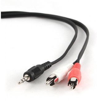 Kabel Gembird CCA-458-2.5M (2x Cinch M – Mini Jack M; 2,5 m; kolor czarny)